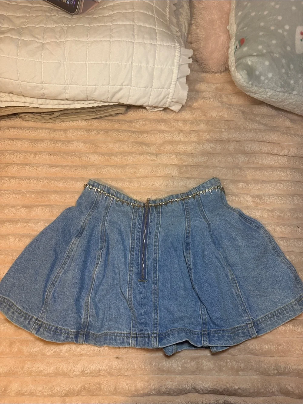 Forever 21 Light Blue Pleated Denim Skirt for Kids